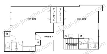 山形屋ビル2階の間取図