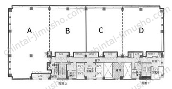 晴海アイランドトリトンスクエアオフィスタワーW4階の間取図