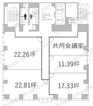 SD22ビル6階の間取図