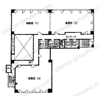 全国燃料会館ビル3階の間取図