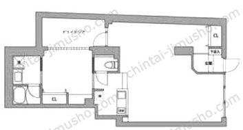 クーカイ・テラス元麻布B1階の間取図