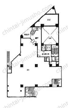 レイフラット新宿2階の間取図