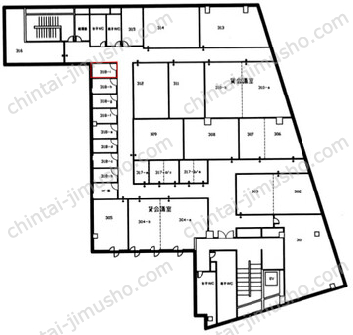 岩井本社ビル3階の間取図