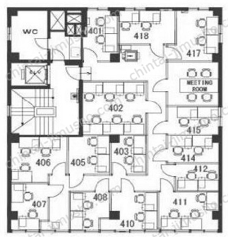 新保ビル／ハローオフィスGINZA4階の間取図