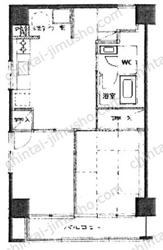 ラフィネ新宿4階の間取図