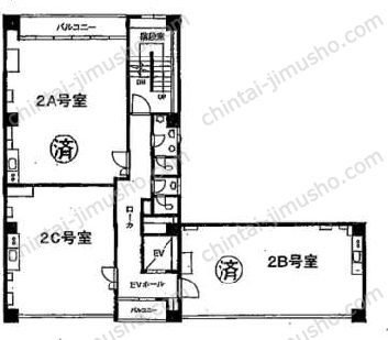 倉田ビル2階の間取図