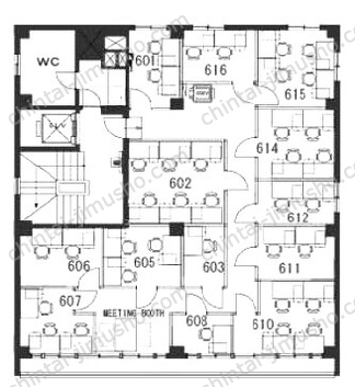 新保ビル／ハローオフィスGINZA6階の間取図
