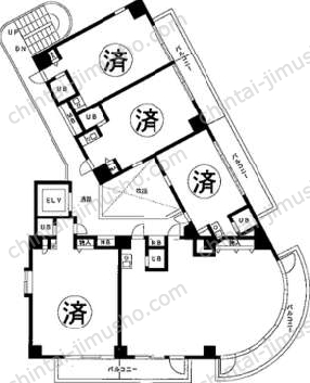 新宿ダイカンプラザ ビズネス清田ビル8階の間取図