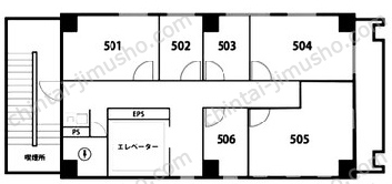天翔オフィス神田5階の間取図