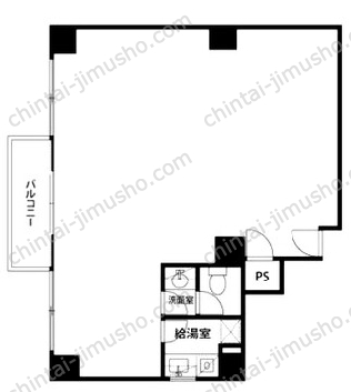 （仮称）戸部本町貸店舗事務所2階の間取図