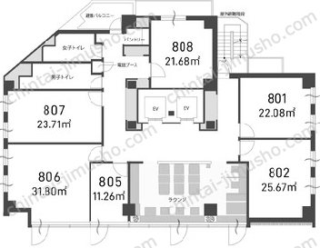 H1O渋谷神南の間取図