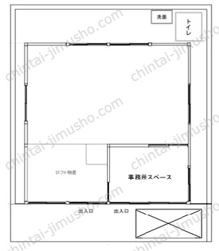 矢島倉庫1階の間取図