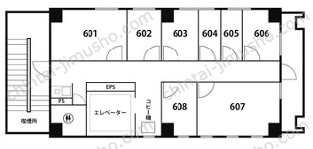 天翔オフィス神田6階の間取図