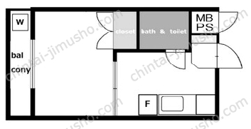 カームハイツ3Fの間取図