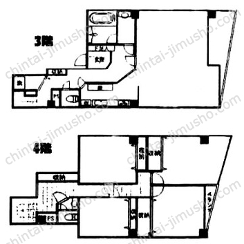 大津屋花二ビル一括貸の間取図
