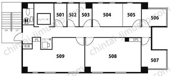 天翔オフィス東新宿5Fの間取図