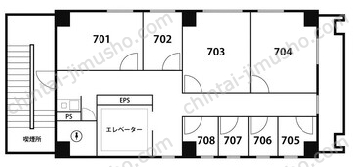 天翔オフィス神田7Fの間取図
