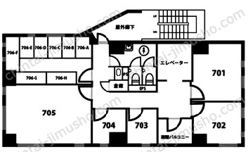 天翔オフィス後楽園7Fの間取図
