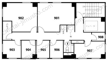 天翔オフィス新橋赤レンガ通り9Fの間取図