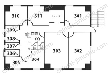 天翔オフィス新宿三丁目3Fの間取図