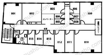 天翔オフィス日本橋茅場町8Fの間取図
