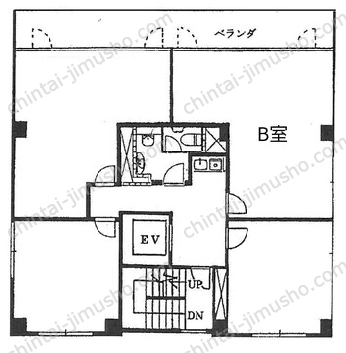 日本工築1号館ビル6Fの間取図
