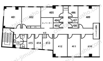 天翔オフィス日本橋茅場町4Fの間取図