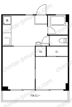 モリヤマンション6Fの間取図