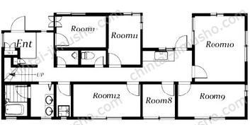 room-ing南青山ハウス1Fの間取図