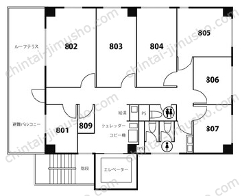 天翔オフィス御茶ノ水8Fの間取図