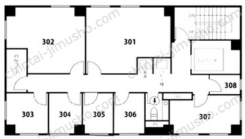 天翔オフィス新橋赤レンガ通り3Fの間取図