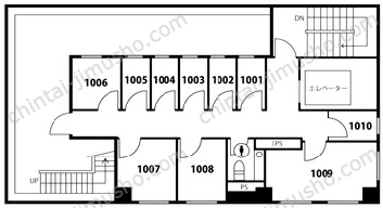 天翔オフィス新橋赤レンガ通り10Fの間取図
