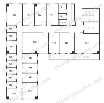 天翔オフィス高田馬場4Fの間取図