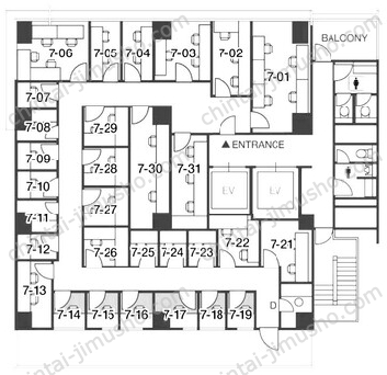 シェアオフィスMID POINT川崎7Fの間取図
