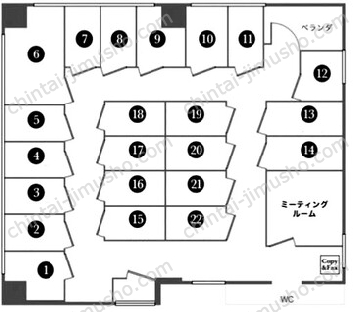 KC東麻布ビル／麻布十番ライズオフィス6階の間取図