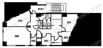 天翔オフィス後楽園の間取図