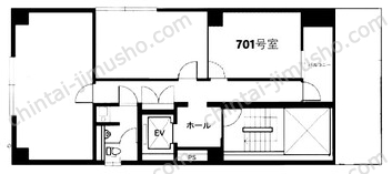 戸羽ビル7階の間取図