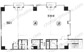 富士見町ビルヂング5階の間取図
