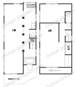 鵜の木2丁目戸建事務所　A棟一棟の間取図