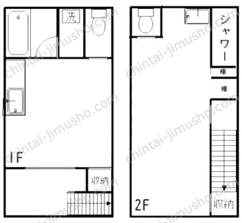 カーサロール1階,2階の間取図