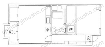 代々木フラワーマンション3階の間取図