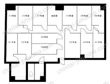 YTビル／杉並梅里オフィス2階の間取図