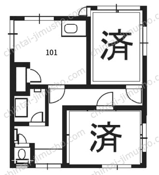 青柳荘1階の間取図