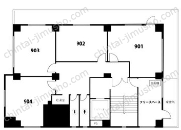 天翔オフィス新橋赤レンガ通りANNEX9階の間取図