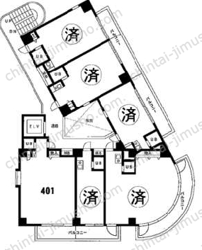 新宿ダイカンプラザ ビズネス清田ビル4階の間取図