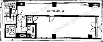 御苑前サンライズビル1階の間取図
