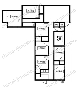 中野坂上倉庫1階の間取図