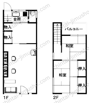 西新井大師前店舗1階,2階の間取図