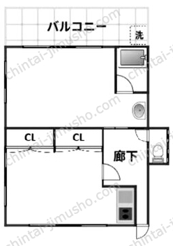 白楽ビル4階の間取図