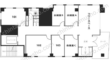 天翔オフィス赤坂の間取図